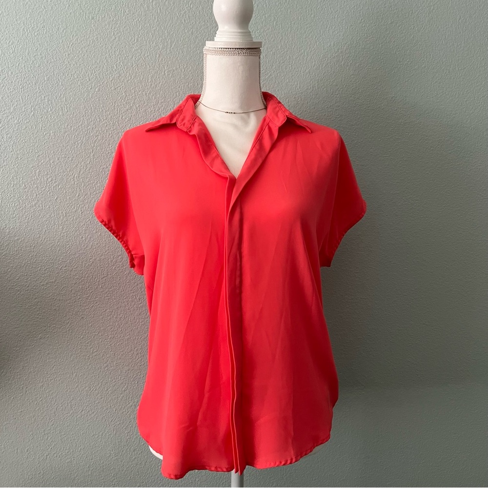 Mossimo Coral Flowy Dress Shirt Blouse XS